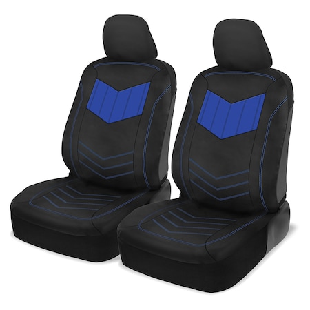 Motor Trend Pu Leather Seat Cover/Blue 4Pc MTSC-304-BL